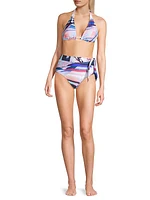 Abstract-Print Tie-Waist Bikini Bottom