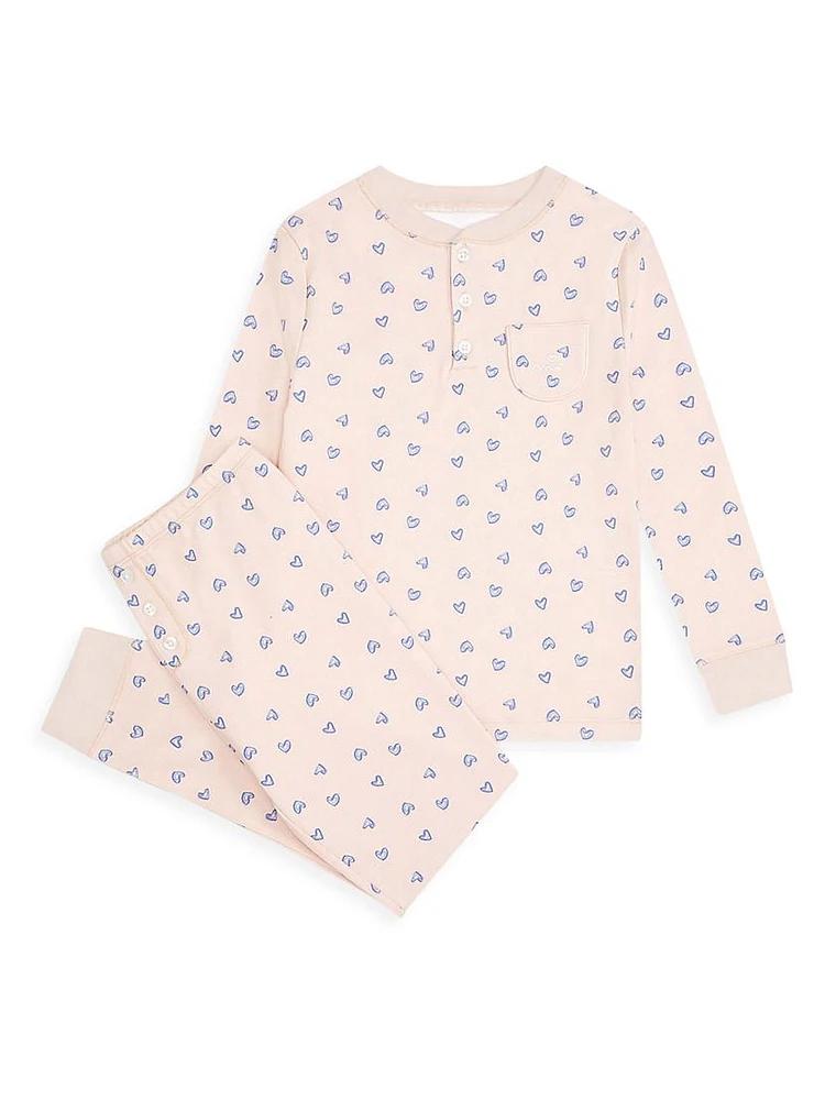 Little Girl's & Love Heart Pajama Set