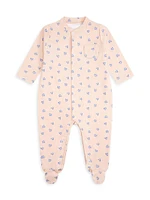 Baby Girl's Love Heart Cotton Footie