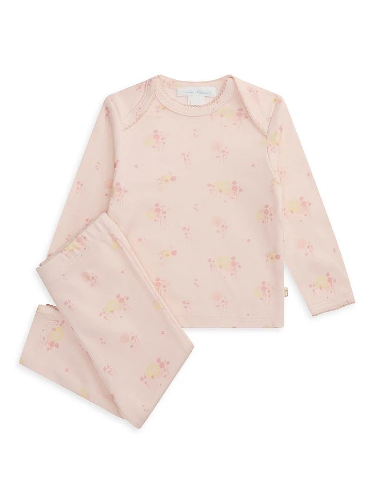 Baby Girl's Pom Print Pajama Set