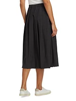 Pleated Wool-Blend Midi-Skirt