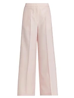 Wool & Silk-Blend Wide-Leg Pants