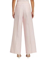 Wool & Silk-Blend Wide-Leg Pants