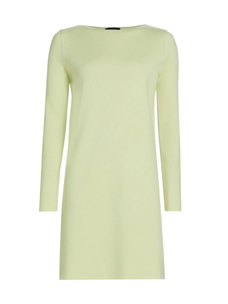 Wool Long-Sleeve Sheath Dress