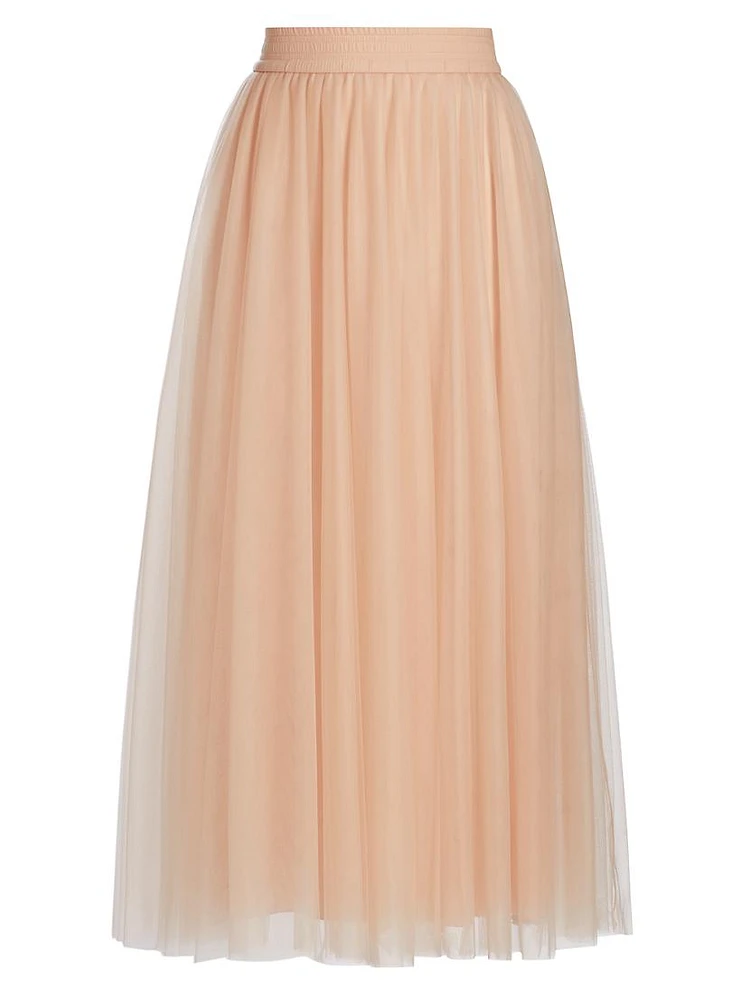 Tulle A-Line Midi-Skirt