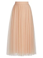 Tulle A-Line Midi-Skirt