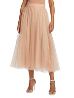 Tulle A-Line Midi-Skirt