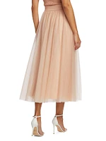 Tulle A-Line Midi-Skirt