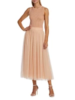 Tulle A-Line Midi-Skirt