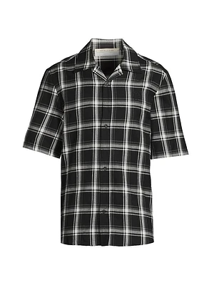 Plaid Cotton Camp Shirt