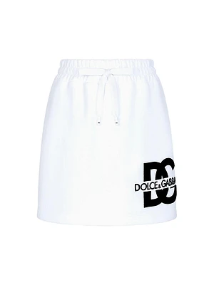 Cotton-Blend Logo Miniskirt