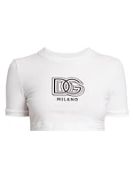 Logo Cotton-Blend Crop T-Shirt