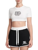 Logo Cotton-Blend Crop T-Shirt