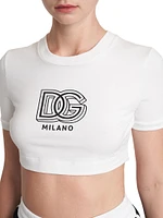 Logo Cotton-Blend Crop T-Shirt