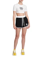 Logo Cotton-Blend Crop T-Shirt