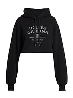 Logo Cotton-Blend Crop Hoodie