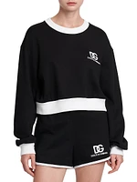 Logo Cotton-Blend Tipped Sweatshirt