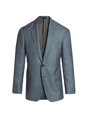 Textured Wool & Silk-Blend Two-Button Sport Coat