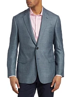 Textured Wool & Silk-Blend Two-Button Sport Coat