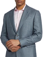 Textured Wool & Silk-Blend Two-Button Sport Coat