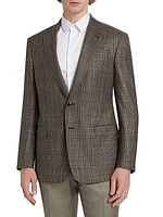 Plaid Wool Two-Button Sport Coat