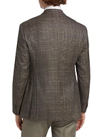 Plaid Wool Two-Button Sport Coat