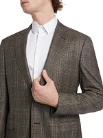 Plaid Wool Two-Button Sport Coat