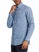 Geometric Cotton Button-Front Shirt