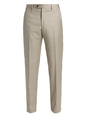 Wool Crease-Front Trousers