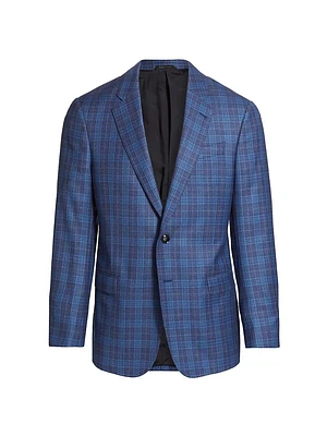 Plaid Wool Two-Button Sport Coat