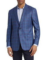 Plaid Wool Two-Button Sport Coat