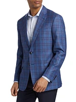 Plaid Wool Two-Button Sport Coat