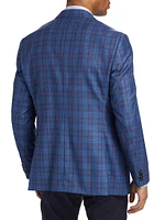 Plaid Wool Two-Button Sport Coat