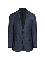 Checked Wool Two-Button Sport Coat