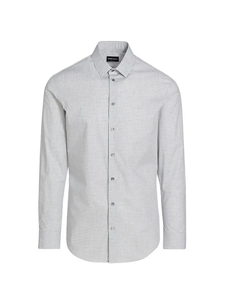 Check Cotton Button-Front Shirt