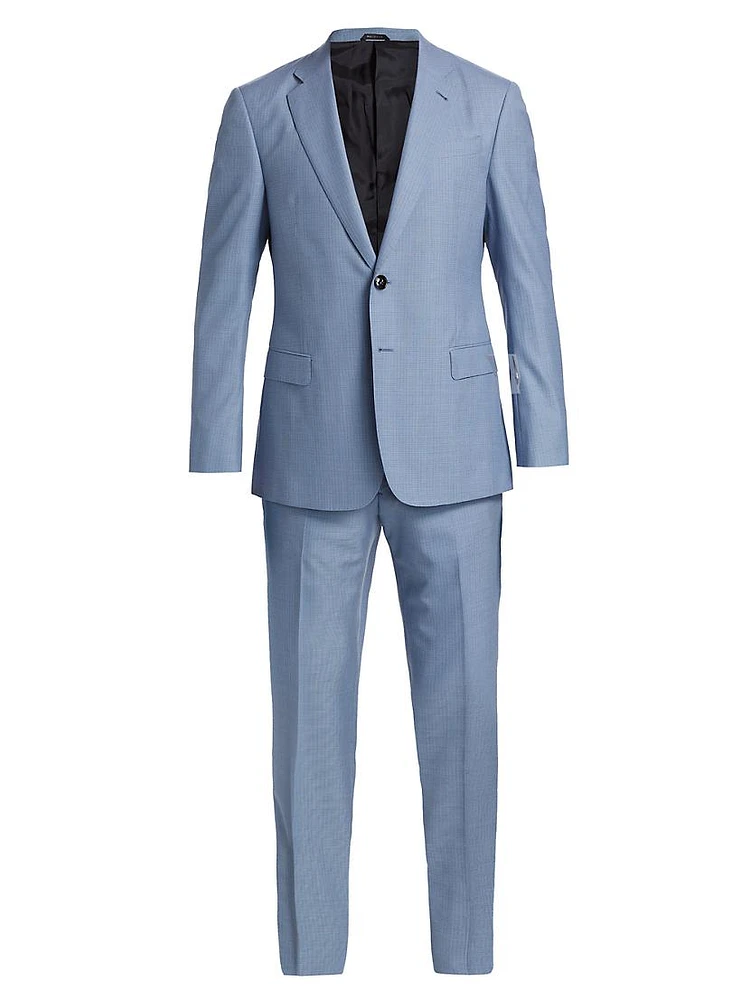 Checked Wool Single-Breasted Suit