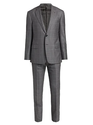 Plaid Wool-Blend Single-Breasted Suit