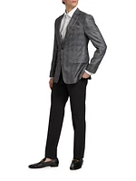 Plaid Wool & Silk-Blend Two-Button Sport Coat