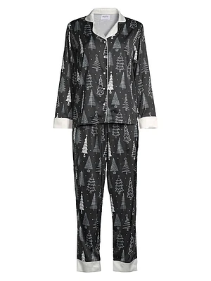 Beth 2-Piece Tree-Print Pajama Set