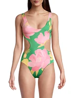 Winter Garden Cut-Out One-Piece Swimsuit