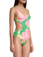 Winter Garden Cut-Out One-Piece Swimsuit