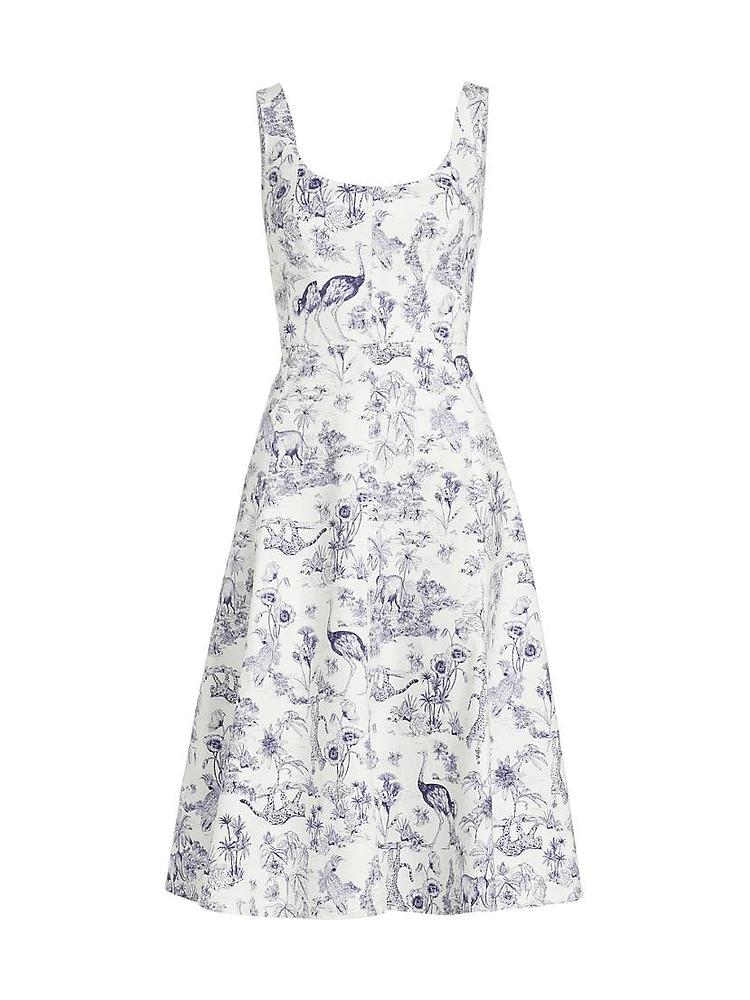 Elowen Printed Cotton-Blend Midi-Dress