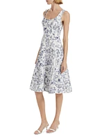 Elowen Printed Cotton-Blend Midi-Dress