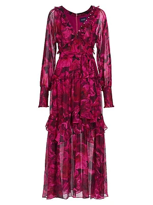 Marchesa Rosa Leilani Tiered Maxi Dress