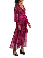 Marchesa Rosa Leilani Tiered Maxi Dress