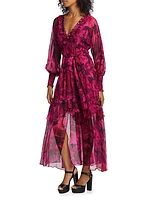 Marchesa Rosa Leilani Tiered Maxi Dress