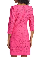 Marchesa Rosa Anise Cotton Eyelet Minidress