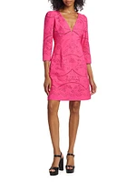 Marchesa Rosa Anise Cotton Eyelet Minidress