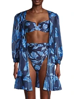 Nightflower Floral Drawstring Cover-Up