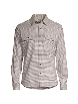 Tattersall Stretch Button-Front Shirt